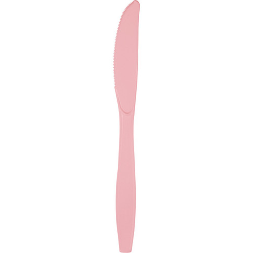 Club Pack of 600 Classic Pink Reusable Party Knives 7.5" - IMAGE 1