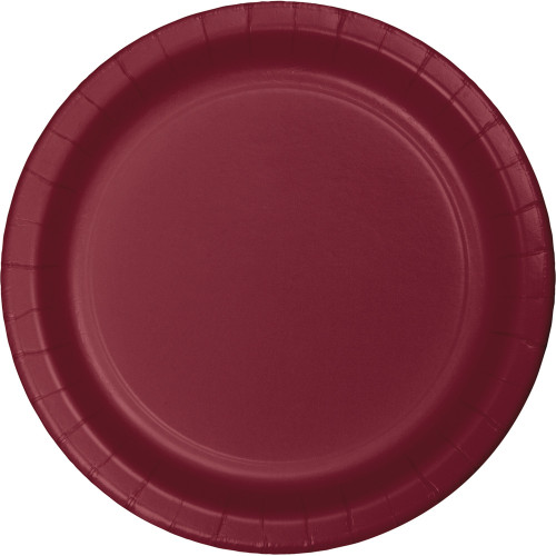 Disposable Paper Party Banquet Dinner Plates - 9" - Burgundy Red - Club Pack of 240 - IMAGE 1