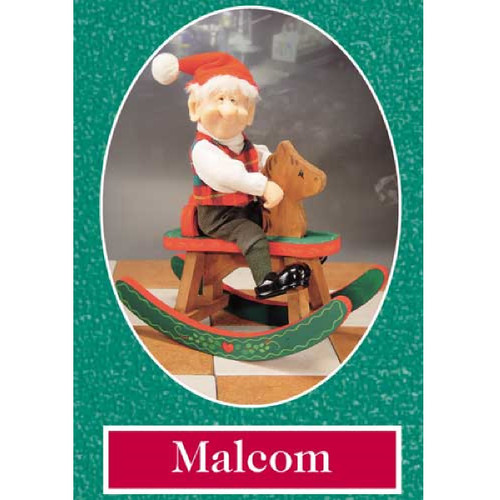 15" Zim's The Elves Themselves Malcolm on Rocking Horse Christmas Elf Tabletop Figure - IMAGE 1
