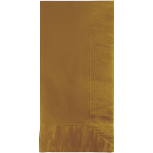 2-Ply Disposable Dinner Napkins - 8" - Glittering Gold - Club Pack of 600 - IMAGE 1