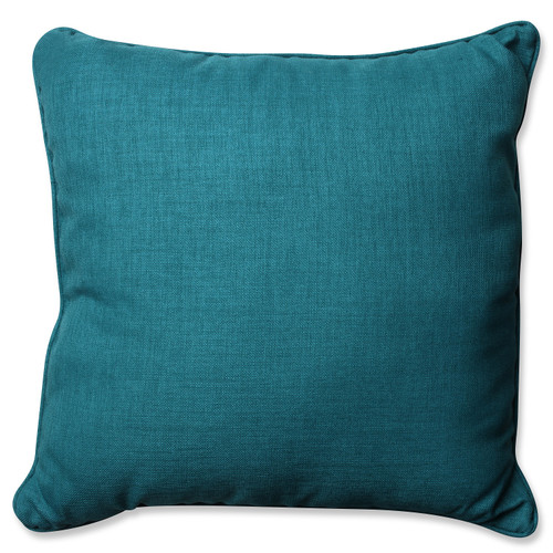 25" Teal Blue Solid Outdoor Corded Square Floor Pillow - IMAGE 1
