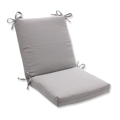 18" x 36.5" Gray Reversible Outdoor Patio Chair Cushion with Ties - IMAGE 1