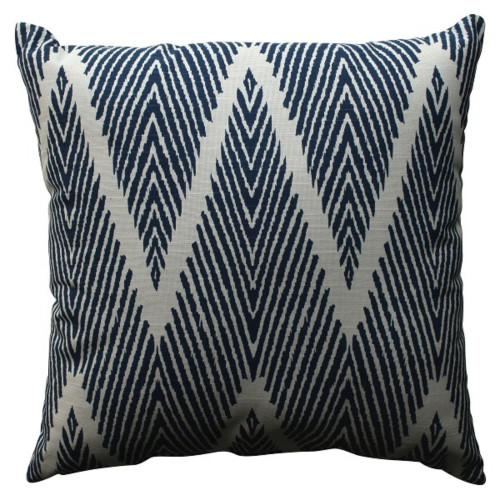 Zig Zag Zebra Square Throw Pillow - 18" - Blue and White - IMAGE 1