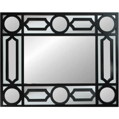 29.5" Black Framed Geometric Style Rectangular Wall Mirror - IMAGE 1