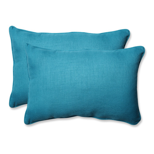 Set of 2 Blue Caribbean Outdoor Patio Rectangular Throw Pillow 24.5" - IMAGE 1