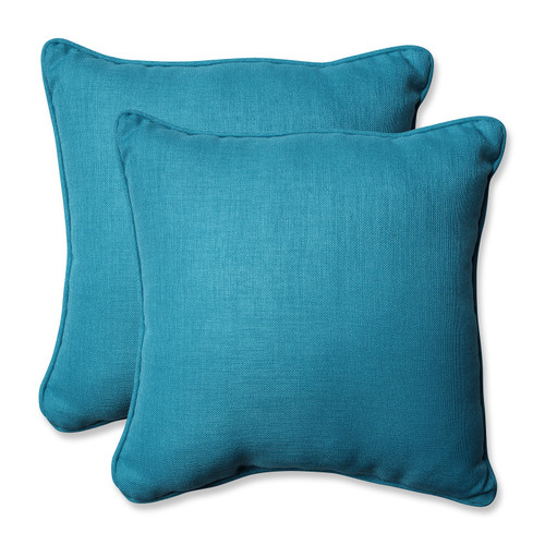 Set of 2 Blue Caribbean Outdoor Patio Square Throw Pillows 18.5" - IMAGE 1