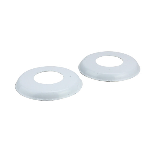4.5" White Pool Escutcheon Round Handrails - Set of 2 - IMAGE 1
