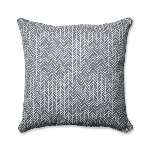 Geometric Square Corded Throw Pillow - 25” - Gray and White - IMAGE 1