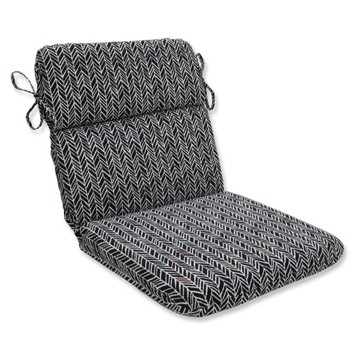 40.5” Black and Pearly White Square Chair Cushion - IMAGE 1