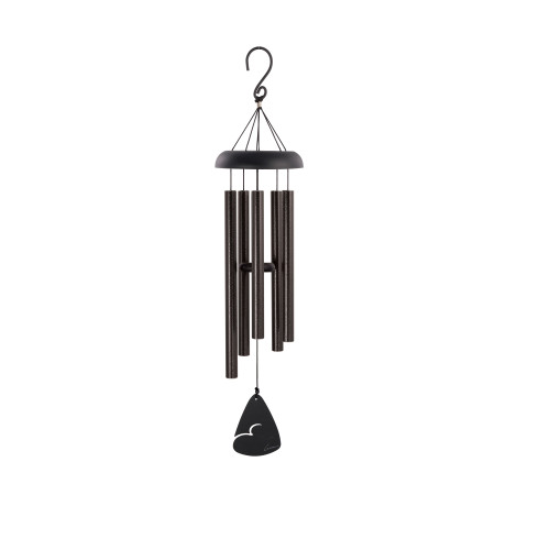 30" Black Signature Series Fleck Coated Aluminum Outdoor Patio Garden Wind Chimes - IMAGE 1