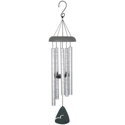 30” Silver and Black “Season” Biblical Verse Outdoor Patio Garden Wind Chimes - IMAGE 1