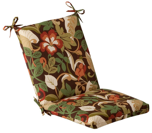 Green and White Floral Outdoor Patio Furniture Corner Chair Cushion 36.5" - IMAGE 1