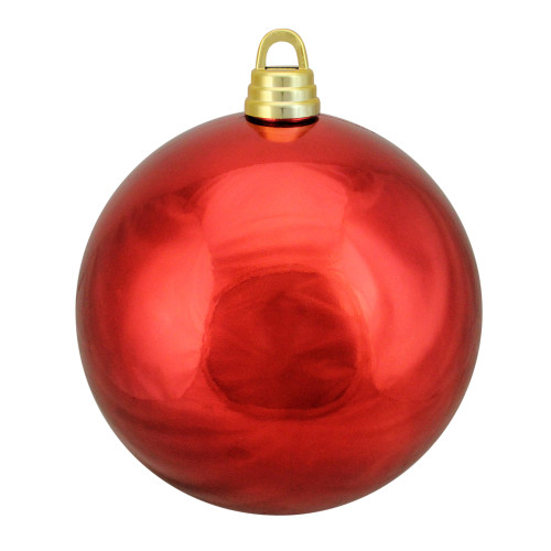 Shiny Hot Red Shatterproof Christmas Ball Ornament 12" (300mm) - IMAGE 1