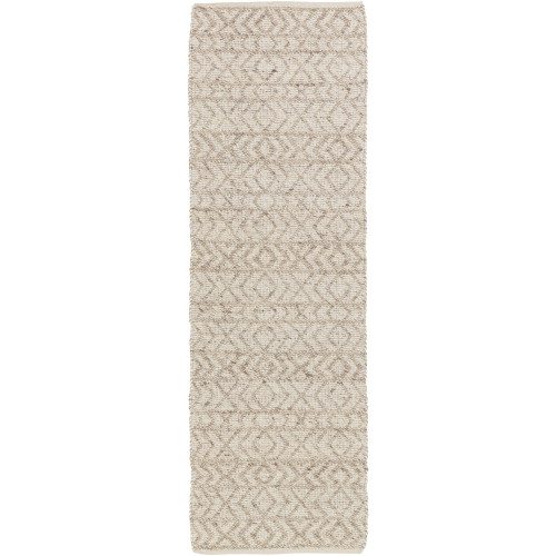 2.5' x 8' Contemporary Beige and Pastel Gray Hand Woven Area Throw Rug Runner - IMAGE 1