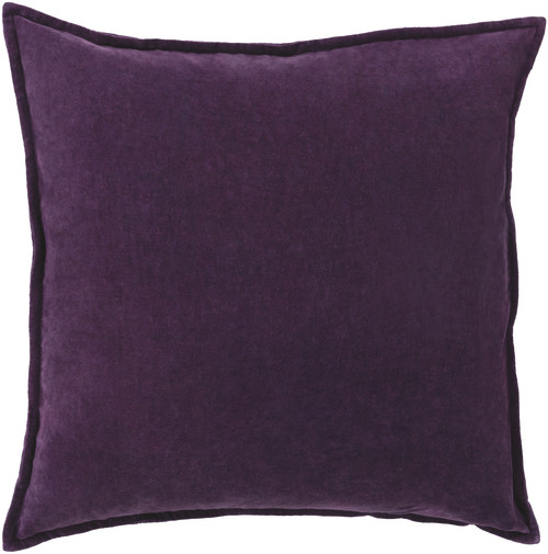 20" Calma Semplicita Eggplant Purple Decorative Square Throw Pillow - Down Filler - IMAGE 1