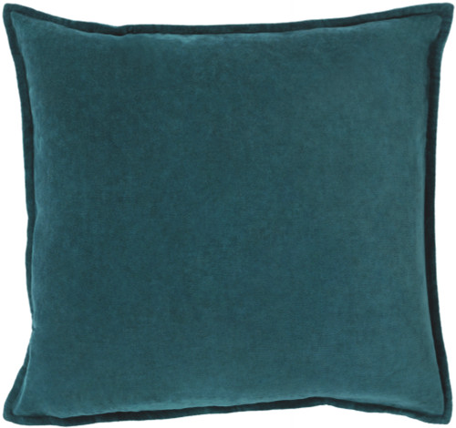 18" Calma Semplicita Teal Blue Decorative Square Throw Pillow - IMAGE 1