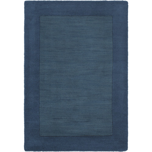 2' x 3' Solid Navy Blue Hand Loomed Rectangular Wool Area Throw Rug - IMAGE 1