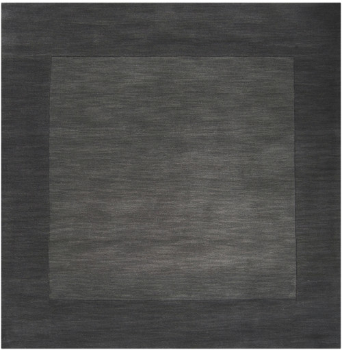 9.75' x 9.75 Jet Black and Anchor Gray Hand Loomed Square Area Throw Rug - IMAGE 1