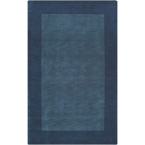 3.25' x 5.25' Solid Navy Blue Hand Loomed Rectangular Wool Area Throw Rug - IMAGE 1