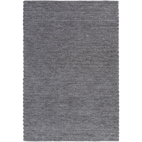 5' x 7.5' Gray Braided Stripes Hand Woven Rectangular Area Throw Rug - IMAGE 1