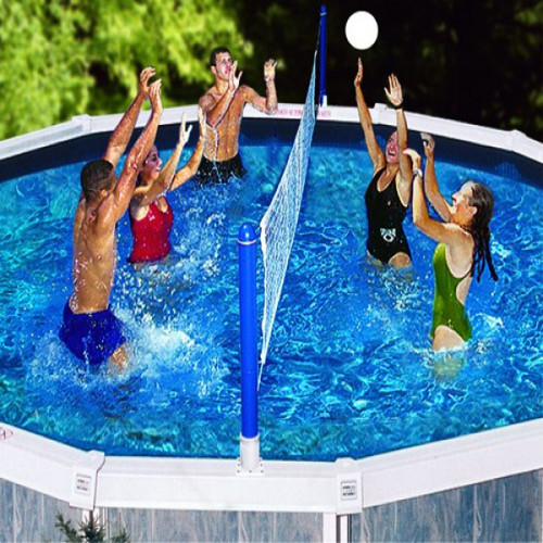 22.5" White and Blue Water Sports Volleyball Swimming Pool Game - IMAGE 1