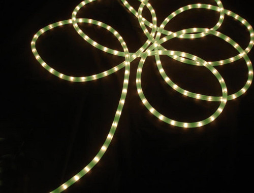 Lime Green Commercial Length Christmas Rope Lights - Clear Lights - 100' - IMAGE 1
