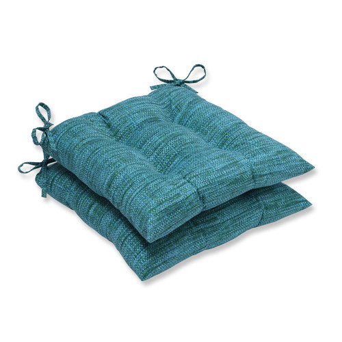 Set of 2 Blue Caribbean and Green Beach Outdoor Patio Square Chair Cushions 18.5” - IMAGE 1