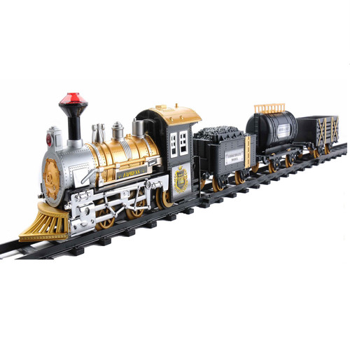 12-Piece Fast Forward Battery Operated Lighted and Animated Classic Train Set with Sound - IMAGE 1