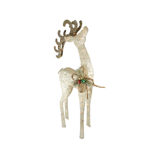 46.5" Lighted Brown and Ivory Reindeer Outdoor Christmas Decoration - IMAGE 1