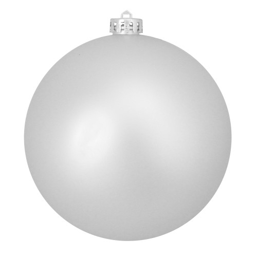 Shatterproof Matte Christmas Ball Ornament - 6" (150mm) - Silver - IMAGE 1