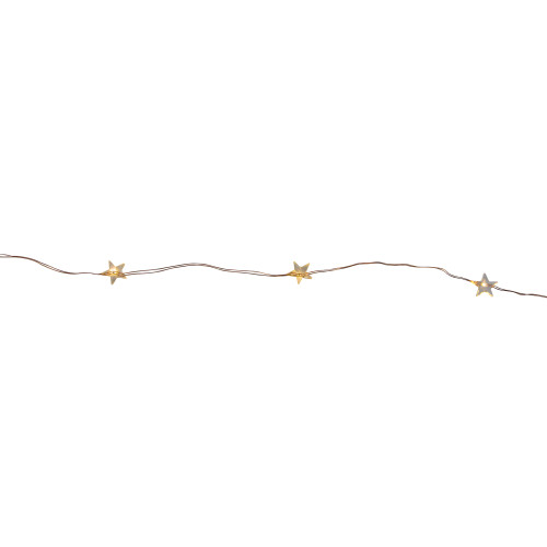 20 Battery Operated White LED Ultra-Thin Wire Star Christmas Lights - 3 ft Copper Wire - IMAGE 1