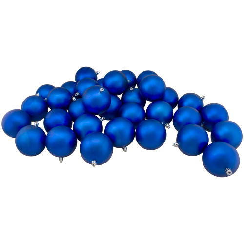 32ct Lavish Blue Shatterproof Matte Christmas Ball Ornaments 3.25" (82mm) - IMAGE 1