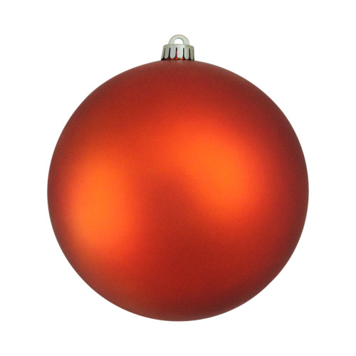 Burnt Orange Matte Shatterproof Christmas Ball Ornament 8" (200mm) - IMAGE 1