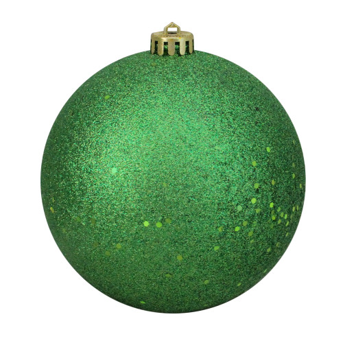 Holographic Glitter Xmas Green Shatterproof Christmas Ball Ornament 6" (150mm) - IMAGE 1