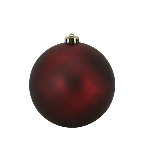Matte Burgundy Red Shatterproof Christmas Ball Ornament 6" (150mm) - IMAGE 1