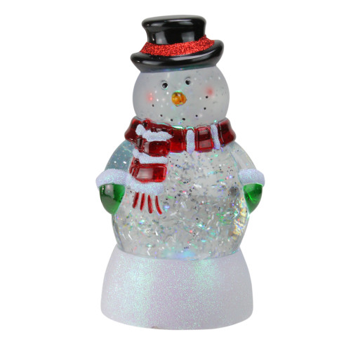 7.25" LED Lighted Color Changing Snowman Christmas Snow Globe Glittering Snow Dome - IMAGE 1