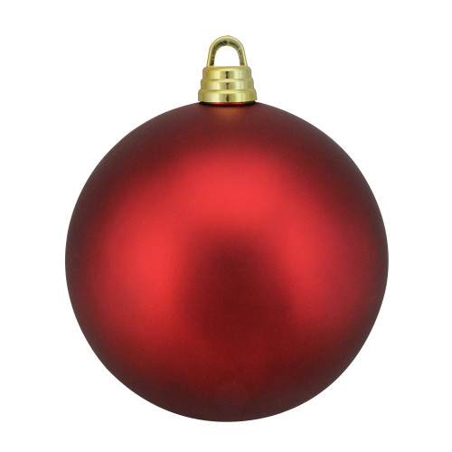 Red Hot Shatterproof Matte Christmas Ball Ornament 12" (300mm) - IMAGE 1