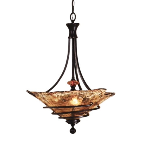 3-Light Cone Shaped Mini Ceiling Pendant - 29.5" - Bronze Finish - IMAGE 1