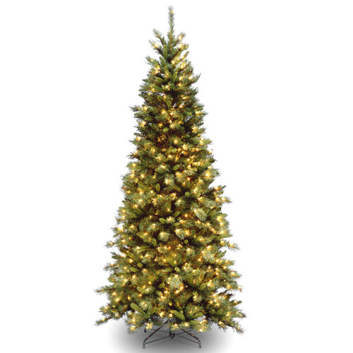 7.5’ Pre-Lit Tiffany Fir Medium Artificial Christmas Tree, Clear Lights - IMAGE 1