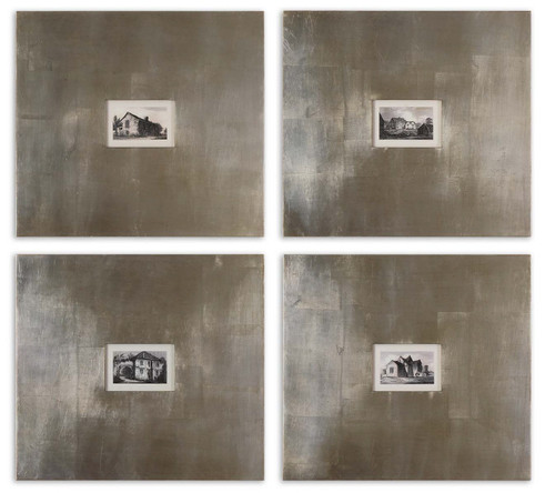 Historical Buildings Framed Wall Art - 21.25" x 23.25" - Set of 4 - IMAGE 1