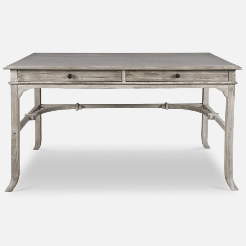 2-Drawer Mango Wood Writing Desk - 52" - IMAGE 1