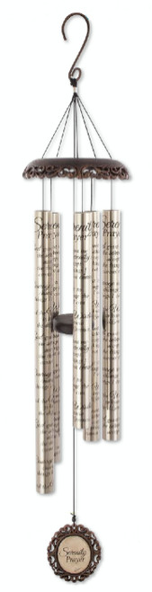 40" Champagne Gold Vintage Style Wrought Iron Look Serenity Prayer Outdoor Patio Garden Wind Chimes - IMAGE 1