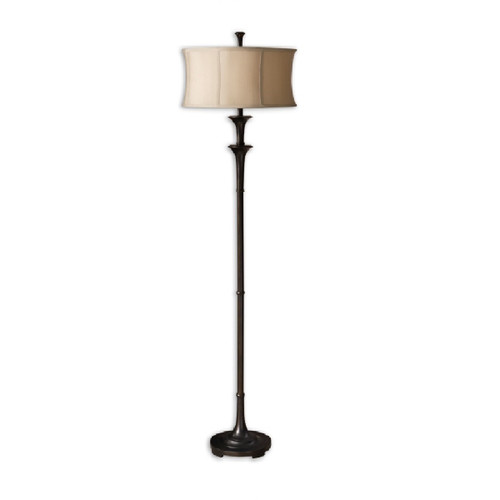 69" Gold and Bronze Floor Lamp with Champagne Shade - IMAGE 1