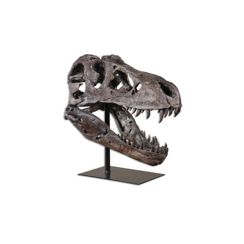 Prehistoric Tyrannosaurus Dinosaur Tabletop Figurine - 19.75" - Black and Brown - IMAGE 1