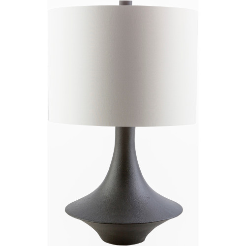 23" White Sands Contemporary Raven Black Table Lamp with Matching White Drum Shade - IMAGE 1