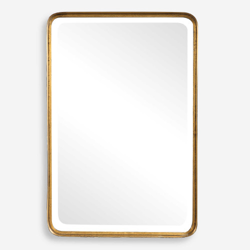 Antique Beveled Rectangular Wall Mirror - 30" - Gold - IMAGE 1
