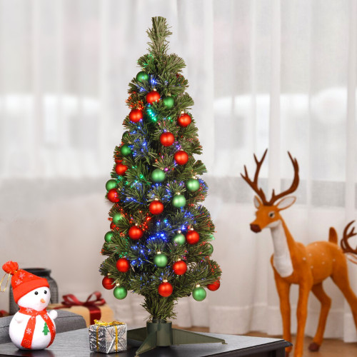 48 in. Pre-Lit Fiber Optic Fireworks Tree with Snowflakes
