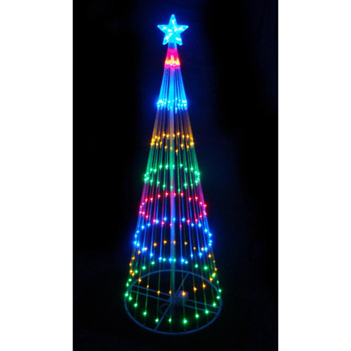 9' Multi-Color LED Light Show Cone Christmas Tree Lighted Yard Art Decoration - IMAGE 1