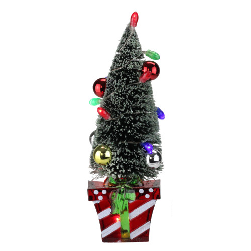 10.5" Battery Operated Lighted Christmas Tree Stocking Holder with LED Lights - IMAGE 1