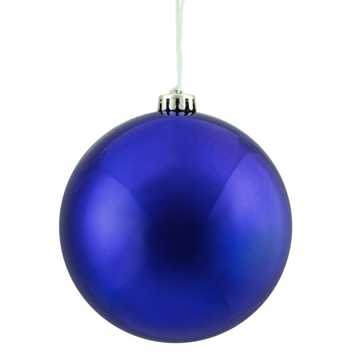 Shiny Royal Blue Shatterproof Christmas Ball Ornament 6" (150mm) - IMAGE 1